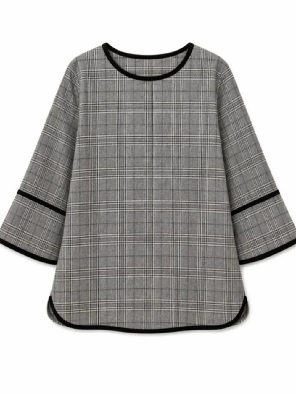 Max Edition Black & White Plaid Top